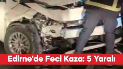 Keşan ilçesinde iki otomobilin çarpıştığı kazada 5 kişi yaralandı