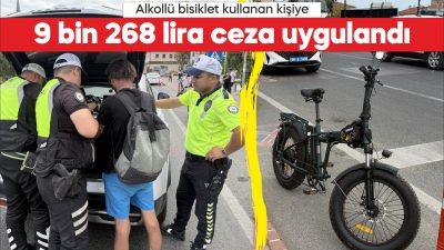 Tekirdağ'da alkollü bisiklet kullandığı belirlenen kişiye 9 bin 268 lira