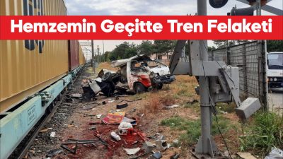 Tekirdağ'ın Muratlı ilçesinde hemzemin geçitte yük treninin çarptığı minibüsün sürücüsü
