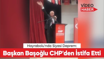 Hayrabolu Belediye Başkanı Tuncer Başoğlu, CHP'den istifa ettiğini duyurdu.