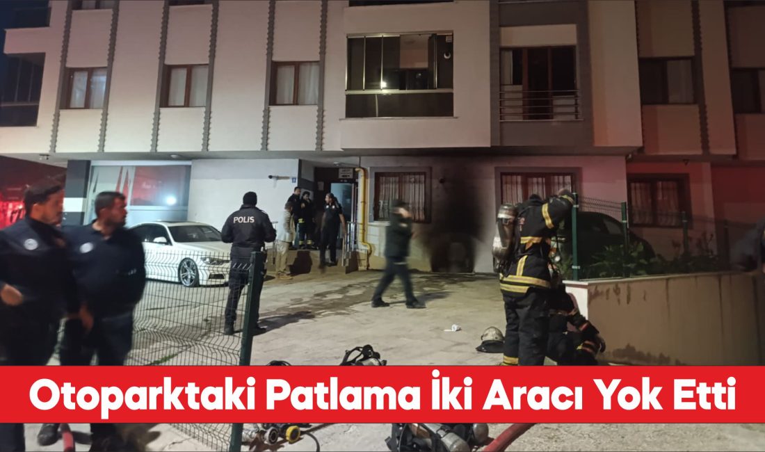 5 katlı bir apartmanın kapalı otoparkında bir otomobilde henüz bilinmeyen