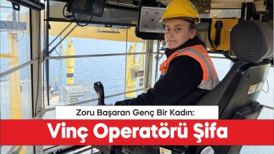 Tekirdağ'da 21 yaşındaki Şifa Çuhadar limanda vinç operatörü olarak görev