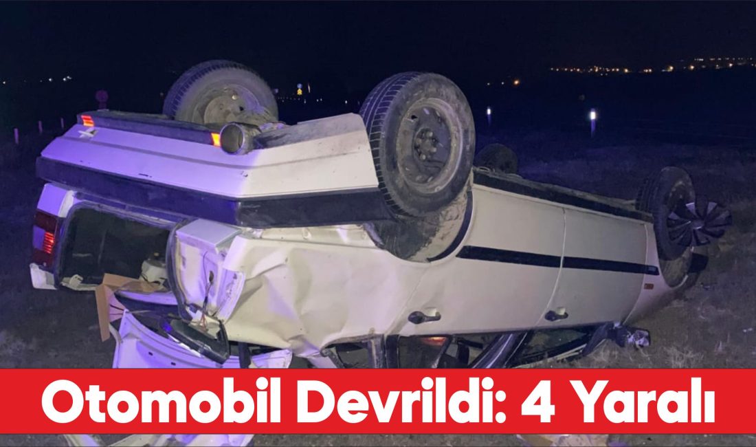 Edirne'de devrilen otomobildeki 4 kişi yaralandı
