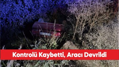 Edirne’de devrilen otomobilin sürücüsü yaralandı.