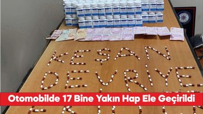 Edirne'de otomobilinde uyuşturucu hap ele geçirilen zanlı gözaltına alındı.