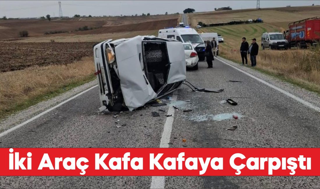 Edirne'de iki otomobilin çarpıştığı kazada 3 kişi yaralandı