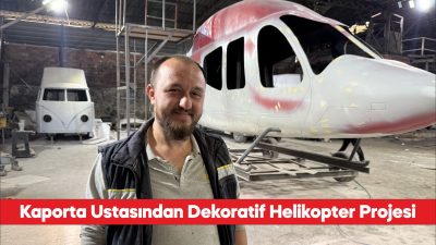 Tekirdağ'da kaporta boyacısı fiberglas helikopter maketi üretimine hazırlanıyor