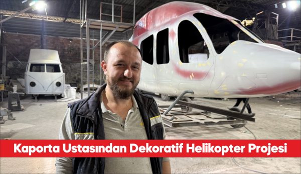 Tekirdağ'da kaporta boyacısı fiberglas helikopter maketi üretimine hazırlanıyor
