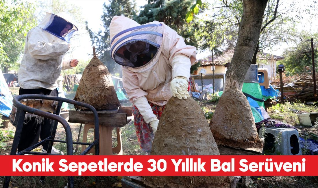 Kırklarelili kadın arıcı, kayınpederinden kalan konik sepetlerde 30 yıldır bal