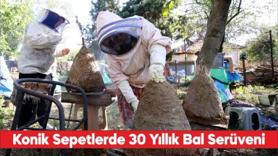 Kırklarelili kadın arıcı, kayınpederinden kalan konik sepetlerde 30 yıldır bal