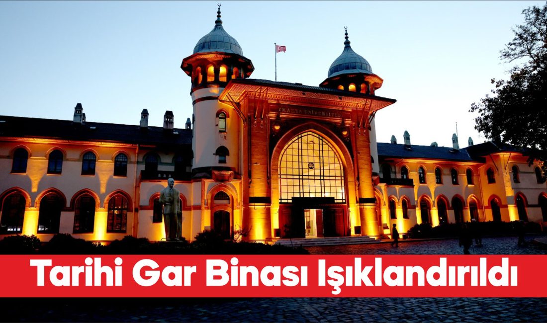 Edirne'deki tarihi gar nostaljik dokuya uygun aydınlatıldı