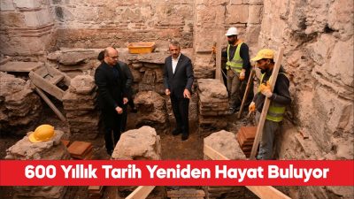 Edirne'deki tarihi Gazi Mihal Hamamı'nda restorasyon çalışmaları sürüyor