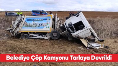 Tekirdağ'da devrilen çöp kamyonundaki 3 işçi yaralandı