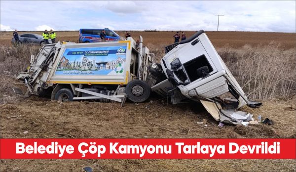 Tekirdağ'da devrilen çöp kamyonundaki 3 işçi yaralandı
