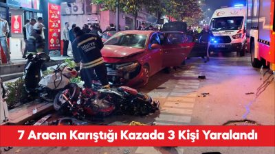 Tekirdağ'da zincirleme trafik kazasında 3 kişi yaralandı