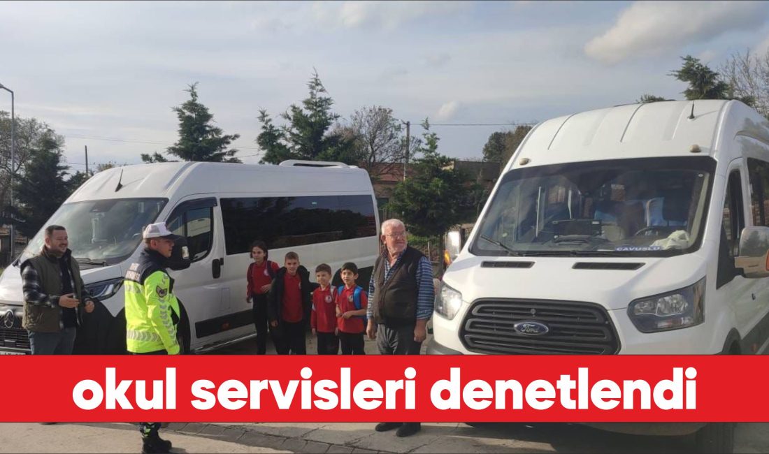 Edirne’nin Uzunköprü ilçesinde okul servisleri denetlendi. İl Jandarma Komutanlığı trafik