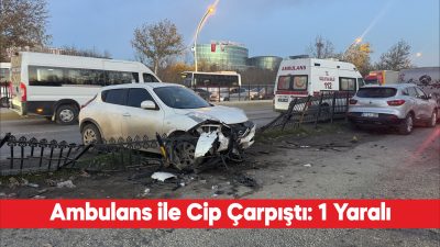 Edirne’de ambulans ile cipin çarpıştığı kazada 1 kişi yaralandı. Alınan