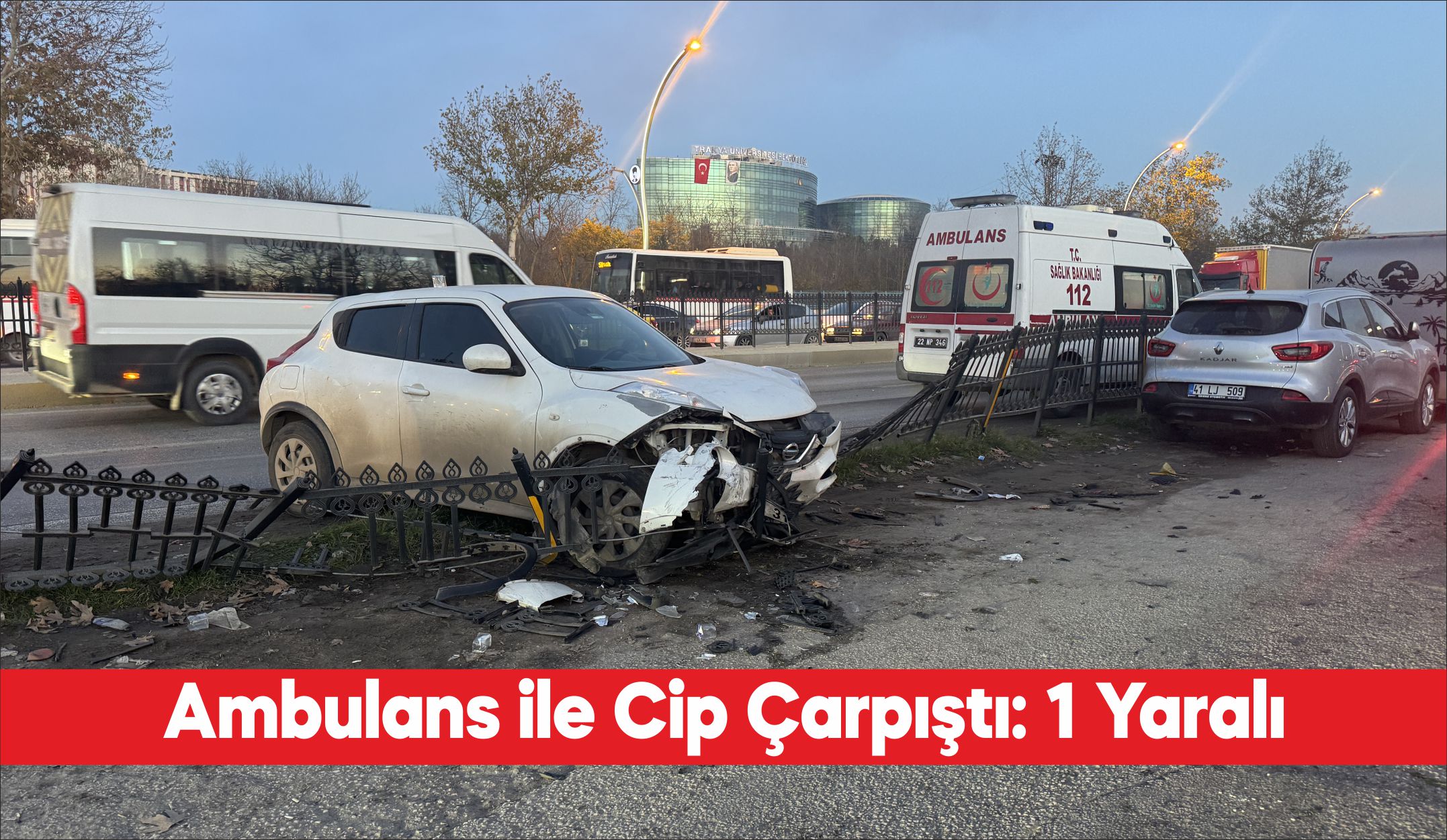 Edirne’de ambulans ile cipin çarpıştığı kazada 1 kişi yaralandı. Alınan