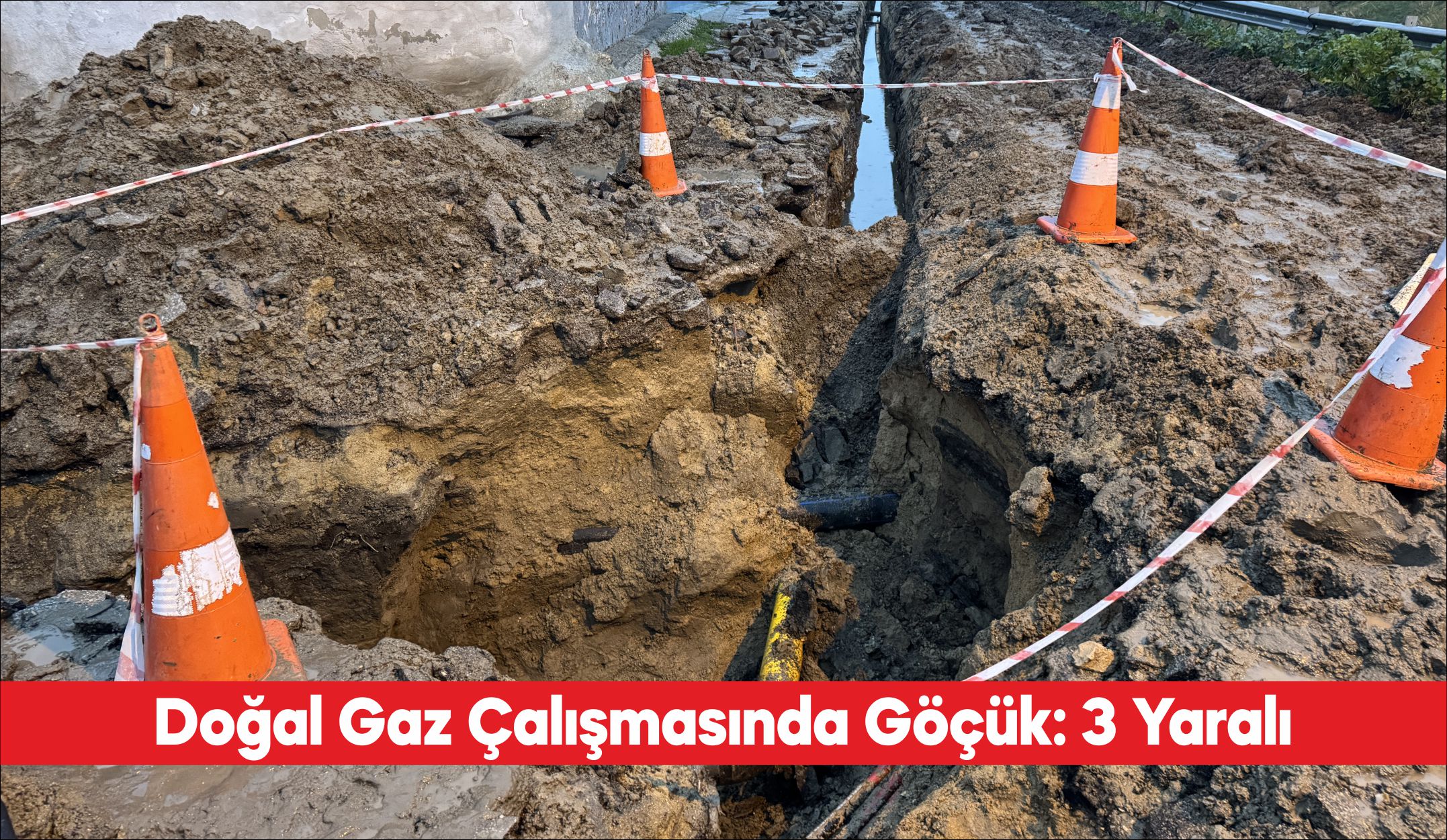 Edirne’nin Uzunköprü ilçesinde doğal gaz boru hattı döşeme çalışması sırasında