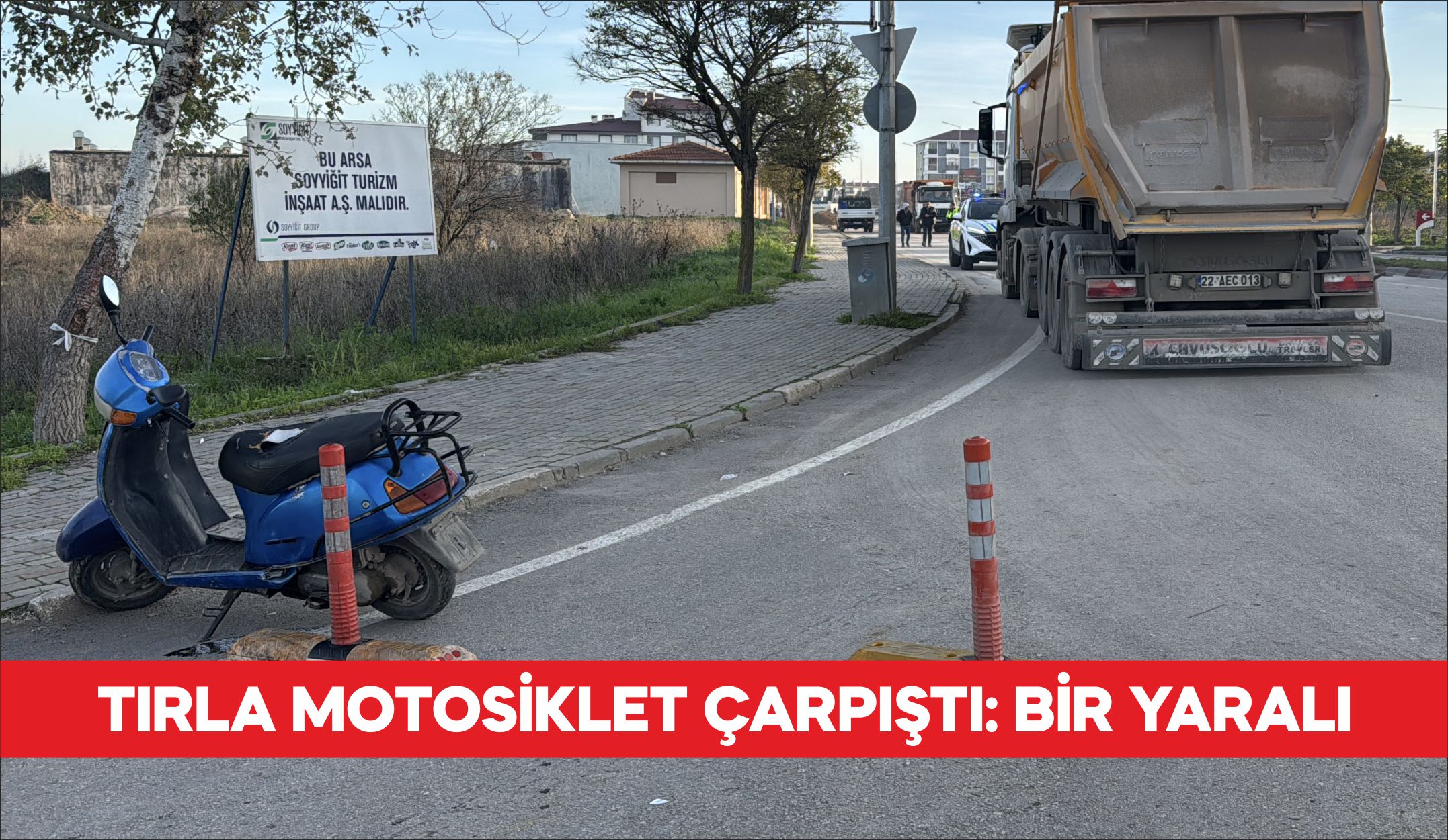 Edirne’de tırla çarpışan motosikletin sürücüsü yaralandı. İ.E’nin kullandığı 34 ZK