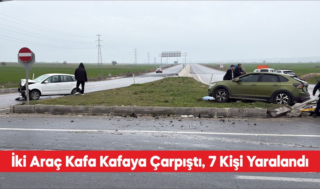 Edirne’de iki otomobilin çarpışması sonucu 7 kişi yaralandı. H.S. yönetimindeki