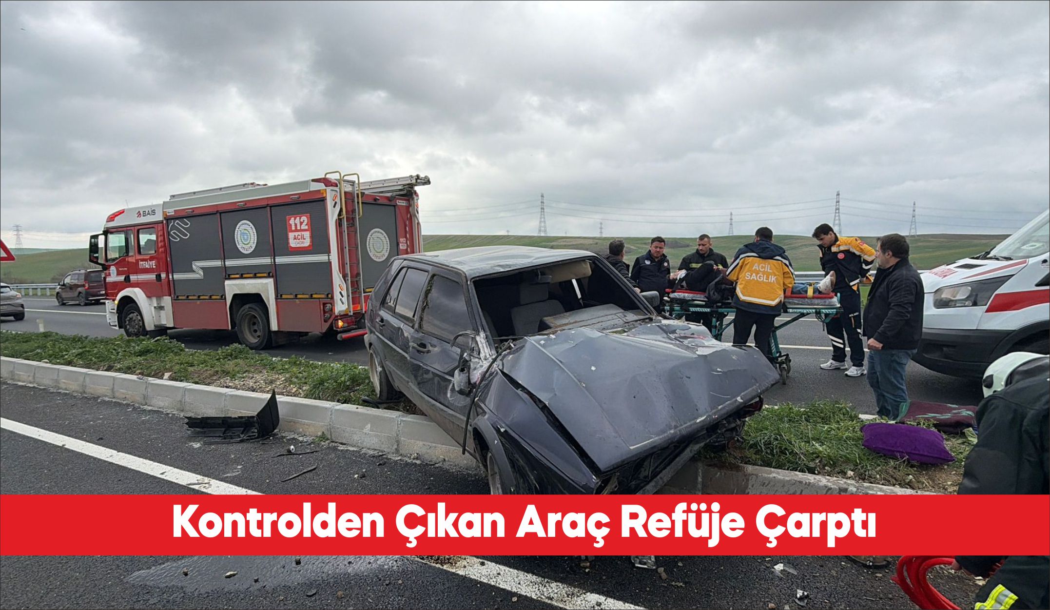Tekirdağ’ın Çorlu ilçesinde refüje çarpan otomobilin sürücüsü yaralandı. Edinilen bilgiye