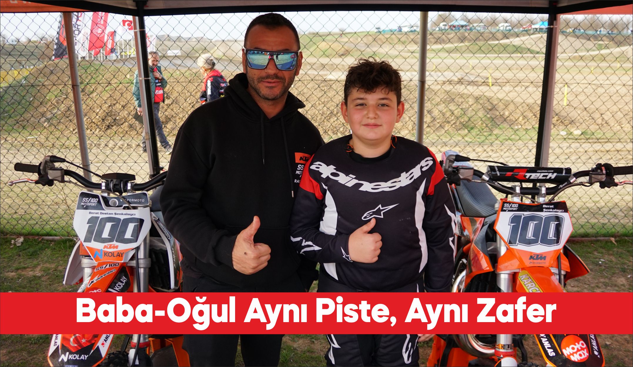 Milli motosikletçi Şakir Şenkalaycı’nın 12 yaşındaki oğlu Berat Şenkalaycı, kazandığı