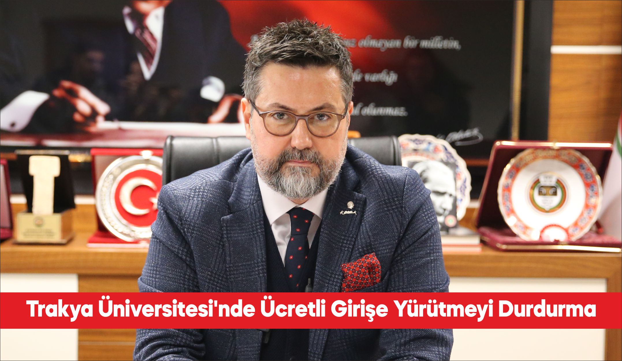 Edirne İdare Mahkemesi, Trakya Üniversitesi (TÜ) Karaağaç Yerleşkesi’ne ziyaretçi girişinin