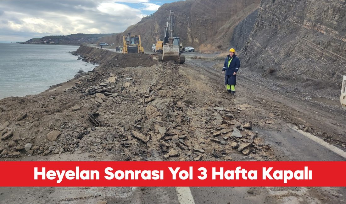 Tekirdağ’ın Şarköy ilçesinde meydana gelen heyelan nedeniyle Gaziköy-Uçmakdere yolu ulaşıma
