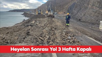 Tekirdağ’ın Şarköy ilçesinde meydana gelen heyelan nedeniyle Gaziköy-Uçmakdere yolu ulaşıma