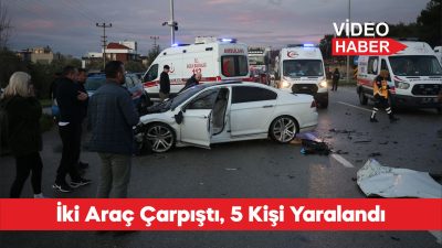 Çanakkale’de iki otomobilin çarpışması sonucu 5 kişi yaralandı. H.İ.Ö. yönetimindeki