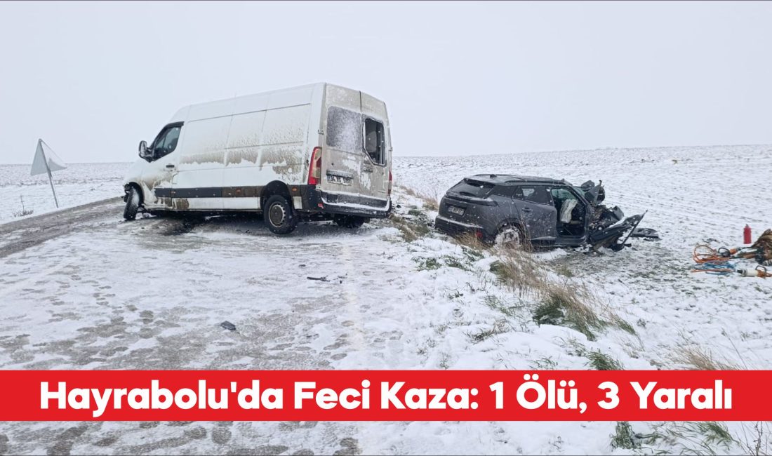 Tekirdağ’ın Hayrabolu ilçesinde meydana gelen trafik kazasında 1 kişi hayatını