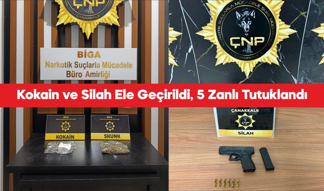 Çanakkale’de polis ekiplerince gerçekleştirilen uyuşturucu operasyonlarında 5 zanlı tutuklandı. Cumhuriyet