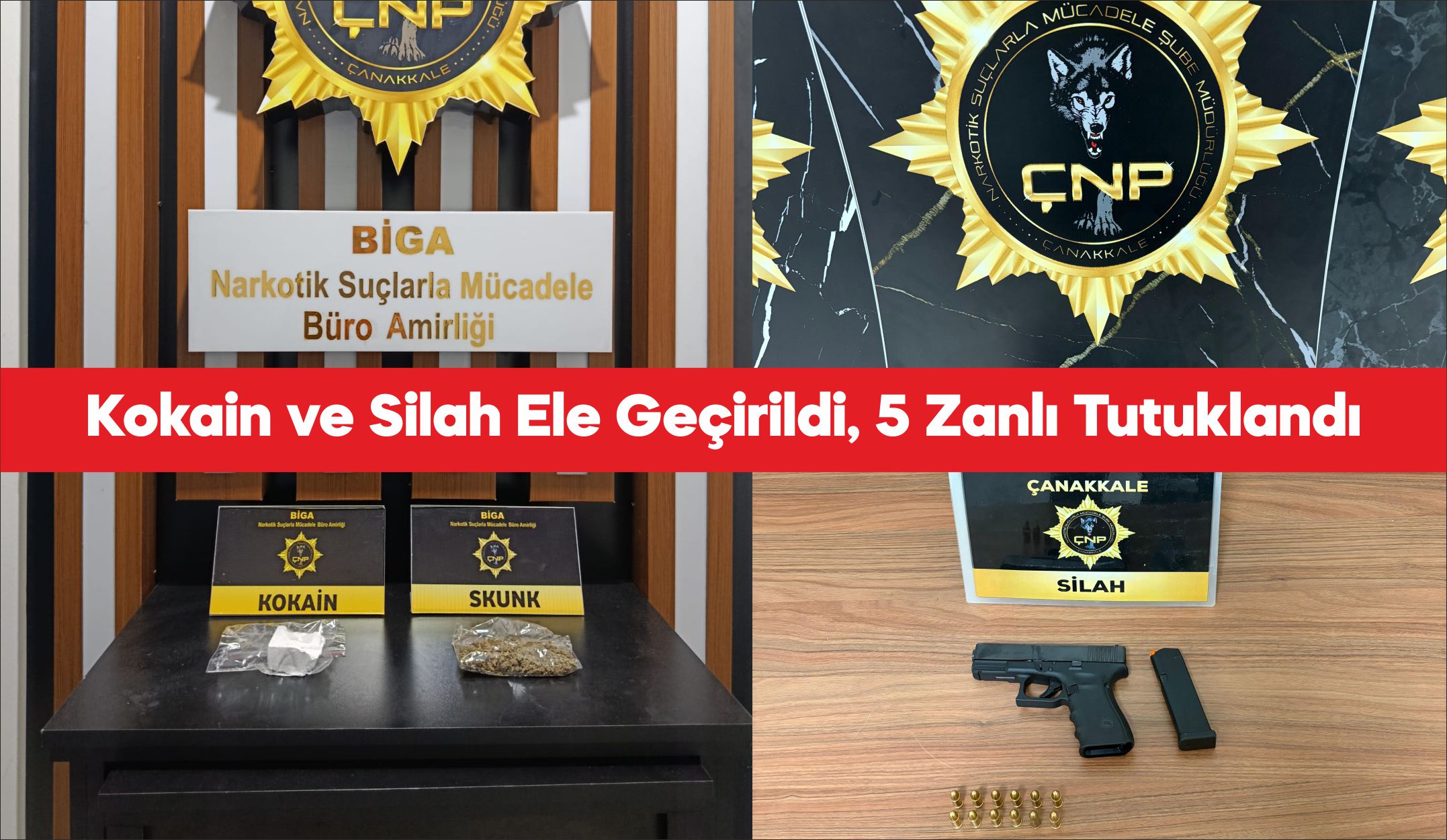 Çanakkale’de polis ekiplerince gerçekleştirilen uyuşturucu operasyonlarında 5 zanlı tutuklandı. Cumhuriyet
