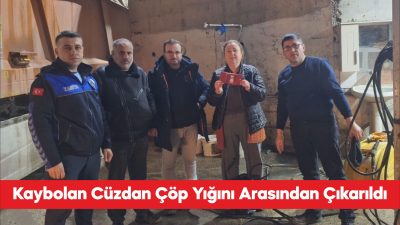 Tekirdağ’da yanlışlıkla çöp konteynerine atılan cüzdan, belediye ekiplerinin çalışmasıyla bulunarak