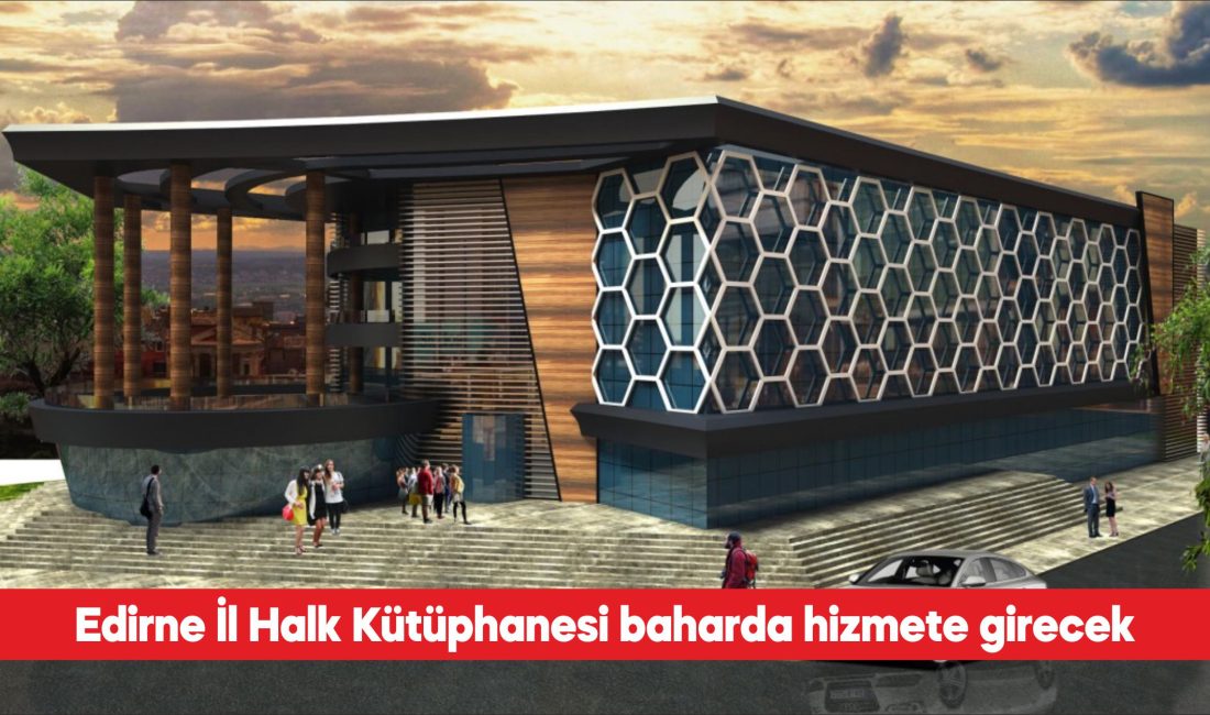 Edirne Valisi Yunus Sezer, İl Halk Kütüphanesinin iç bölümdeki düzenleme