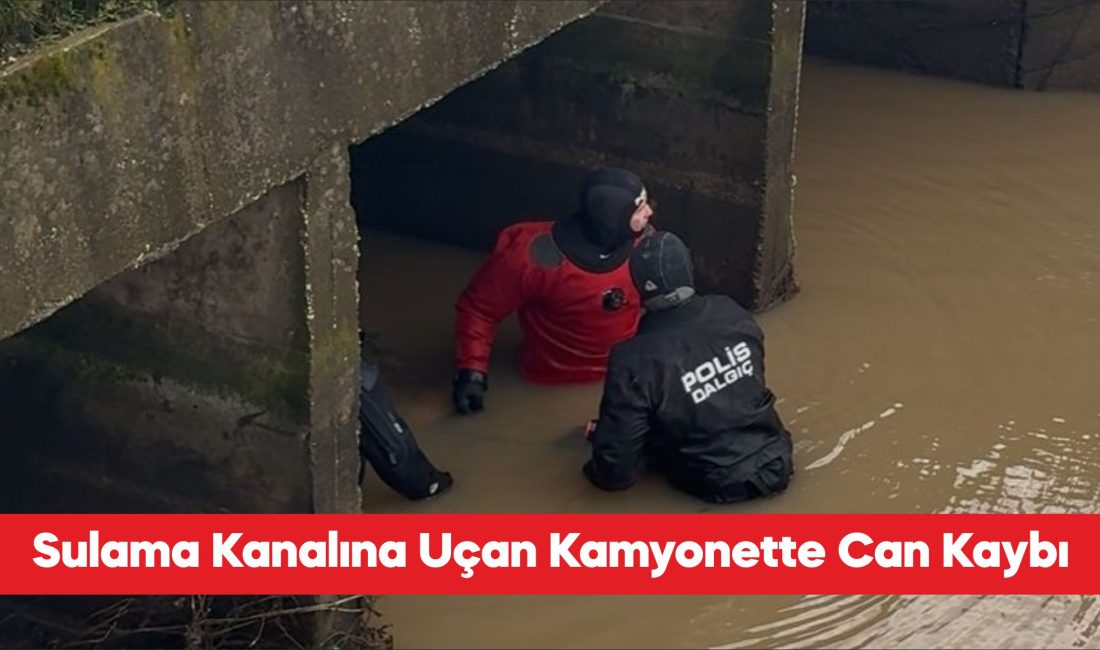 Edirne’nin İpsala ilçesinde sulama kanalına düşen kamyonetin sürücüsü hayatını kaybetti.