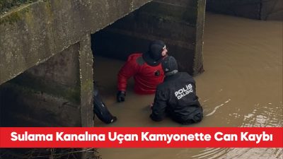 Edirne’nin İpsala ilçesinde sulama kanalına düşen kamyonetin sürücüsü hayatını kaybetti.
