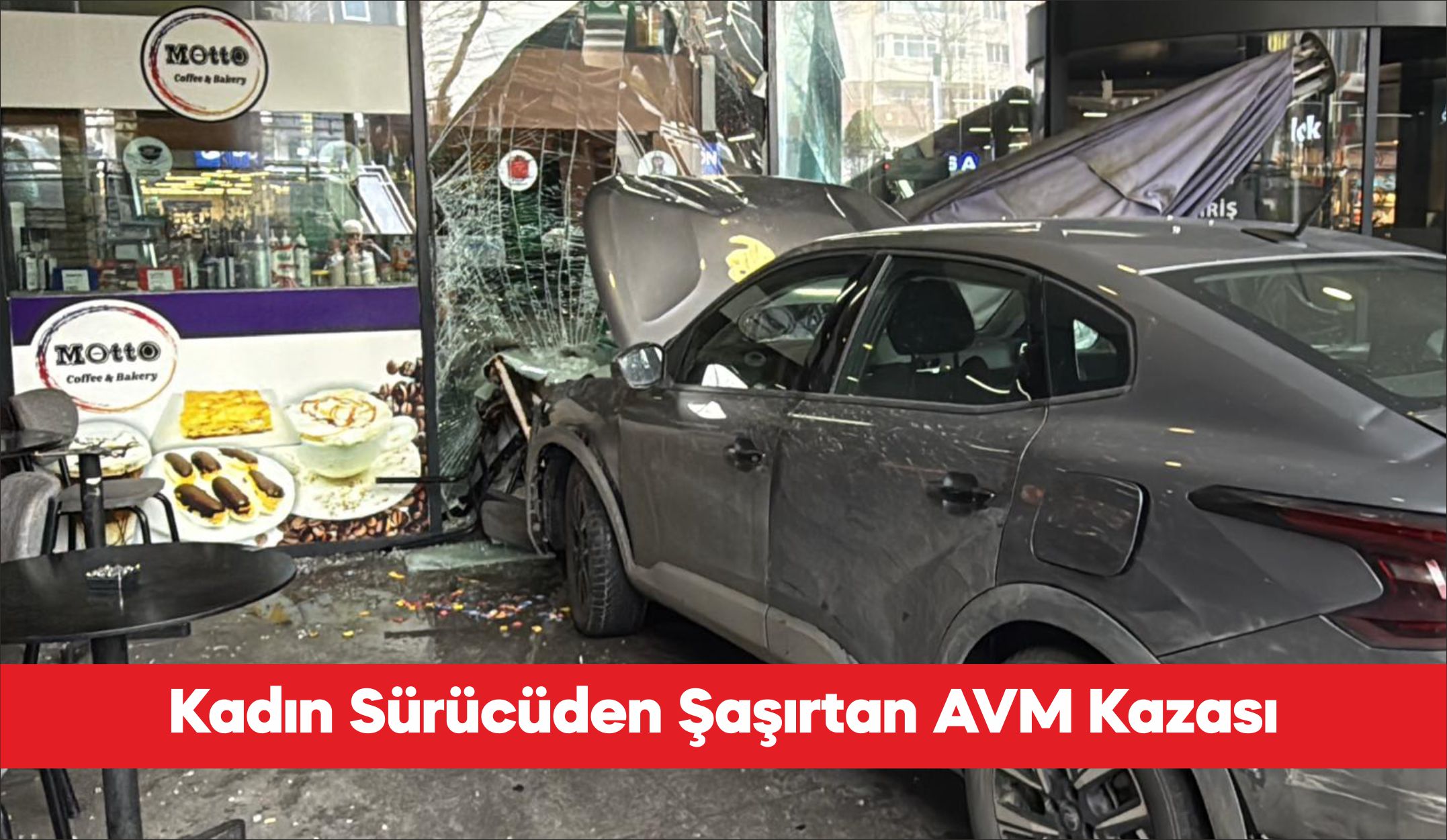 Tekirdağ’ın Çorlu ilçesinde kadın sürücünün direksiyon hakimiyetini kaybettiği otomobil alışveriş