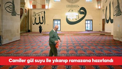 Edirne Müftüsü Ercan Aksu, kentteki camilerin temizlenip gül suyu ile