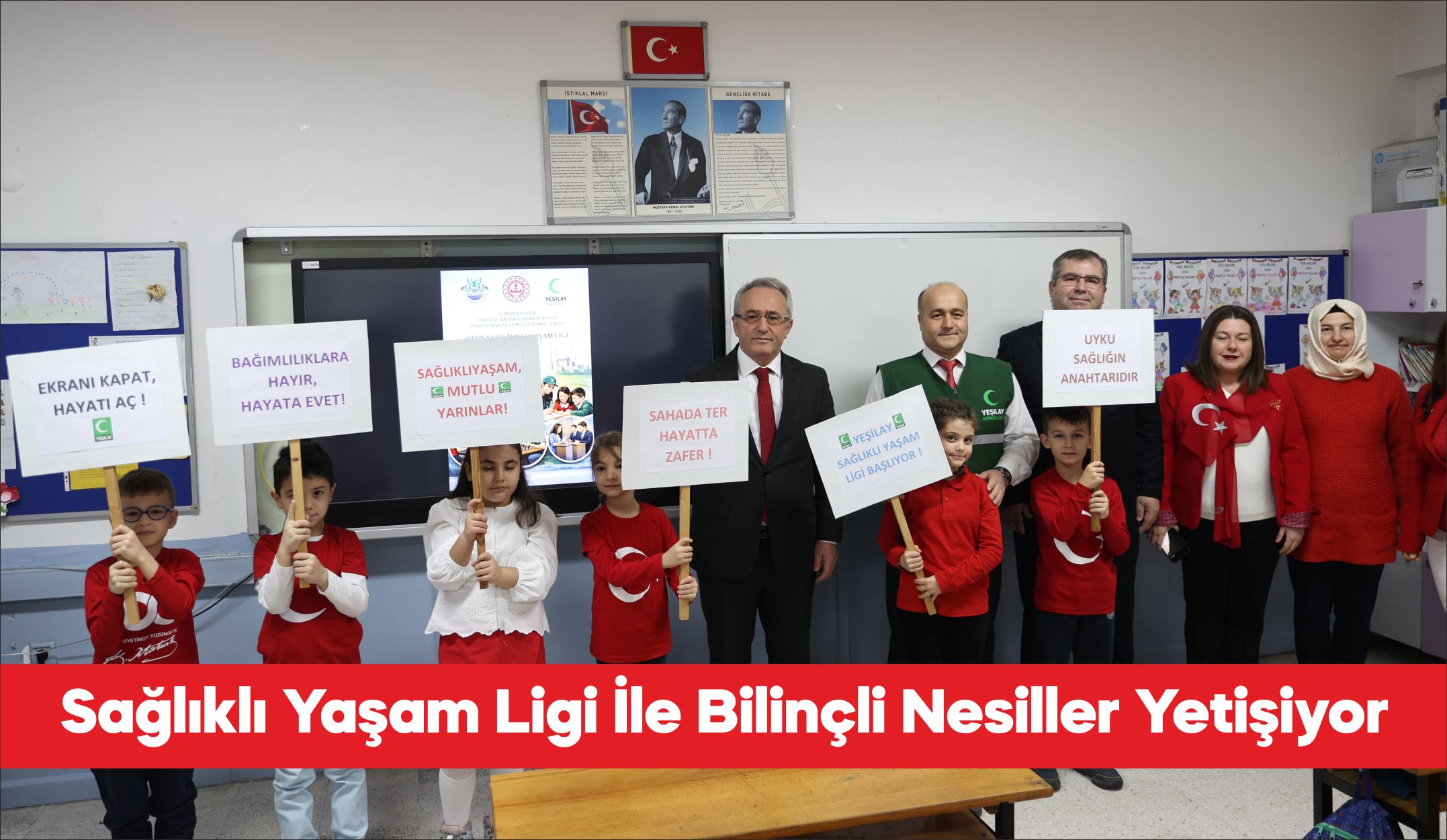 Edirne’de öğrencilere Yeşilay Sağlıklı Yaşam Ligi tanıtıldı. Edirne Milli Eğitim