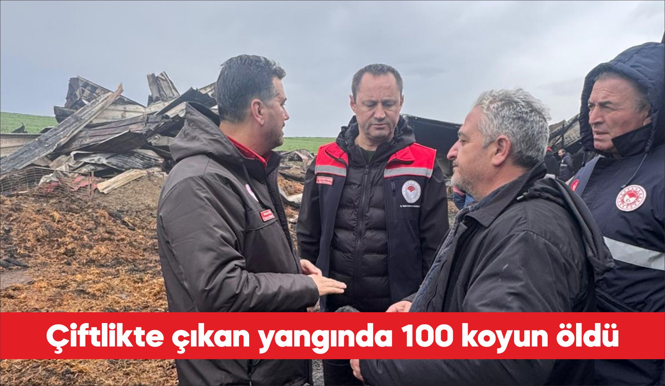 Tekirdağ’ın Ergene ilçesinde bir çiftlikte çıkan yangında 100 koyun öldü.