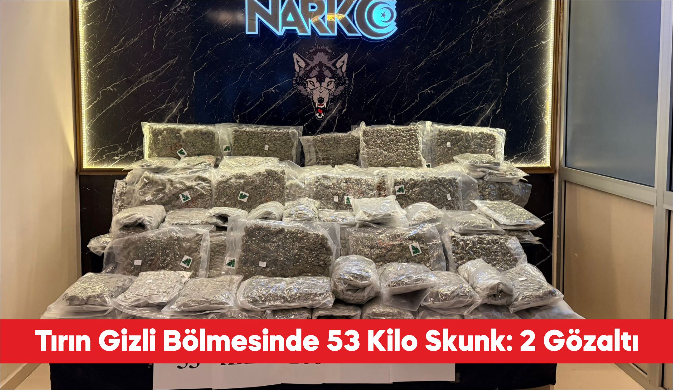 Kapıkule Sınır Kapısı’nda bir tırda yapılan aramada 53 kilo 206