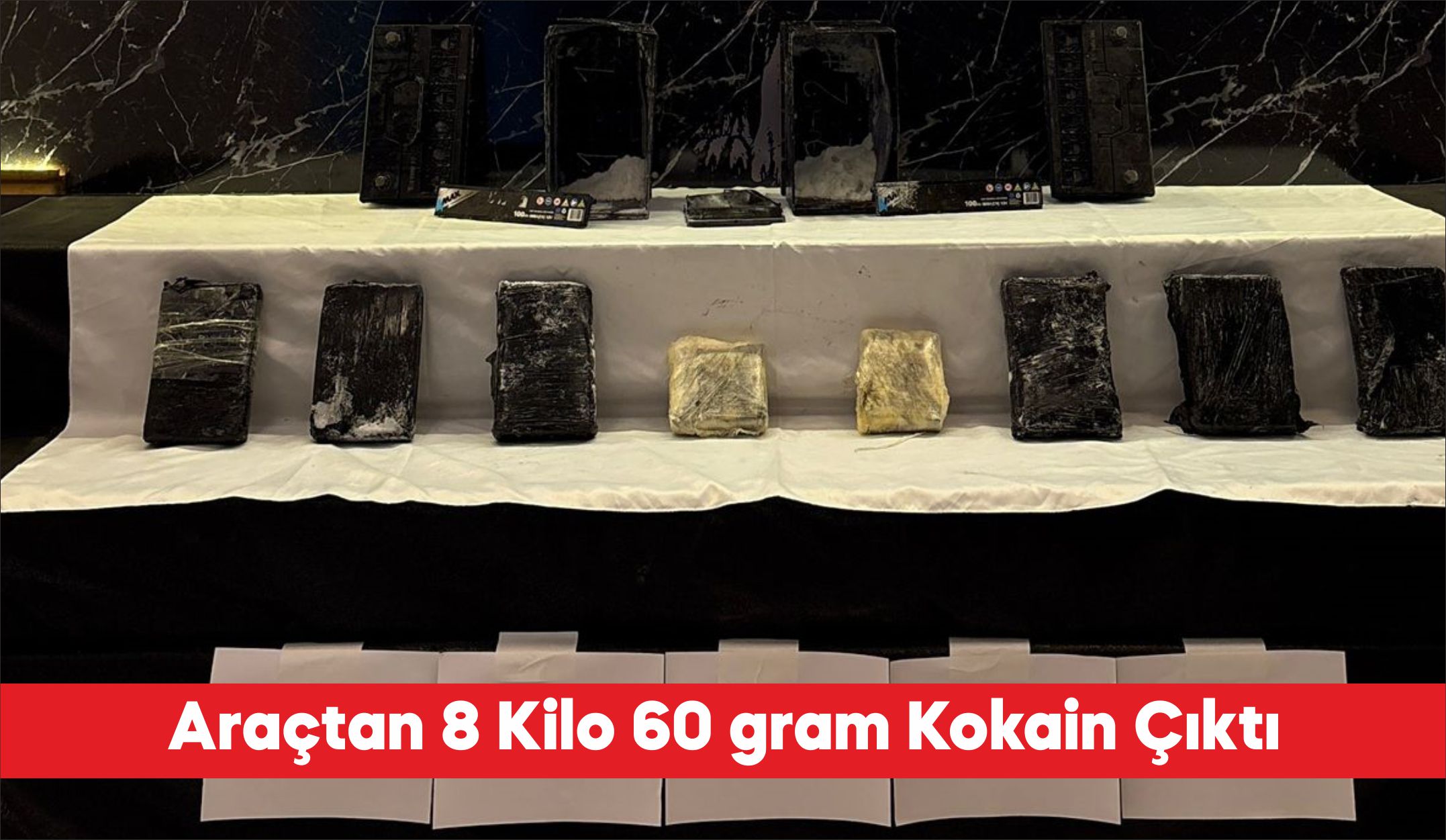Edirne’de bir araçta 8 kilo 60 gram kokain ele geçirildi,