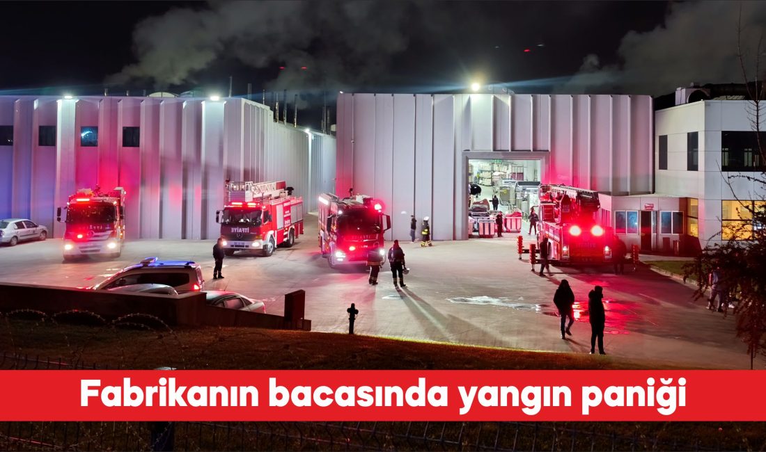 Tekirdağ’ın Çerkezköy ilçesinde bir fabrikanın bacasında çıkan yangın itfaiye ekiplerince