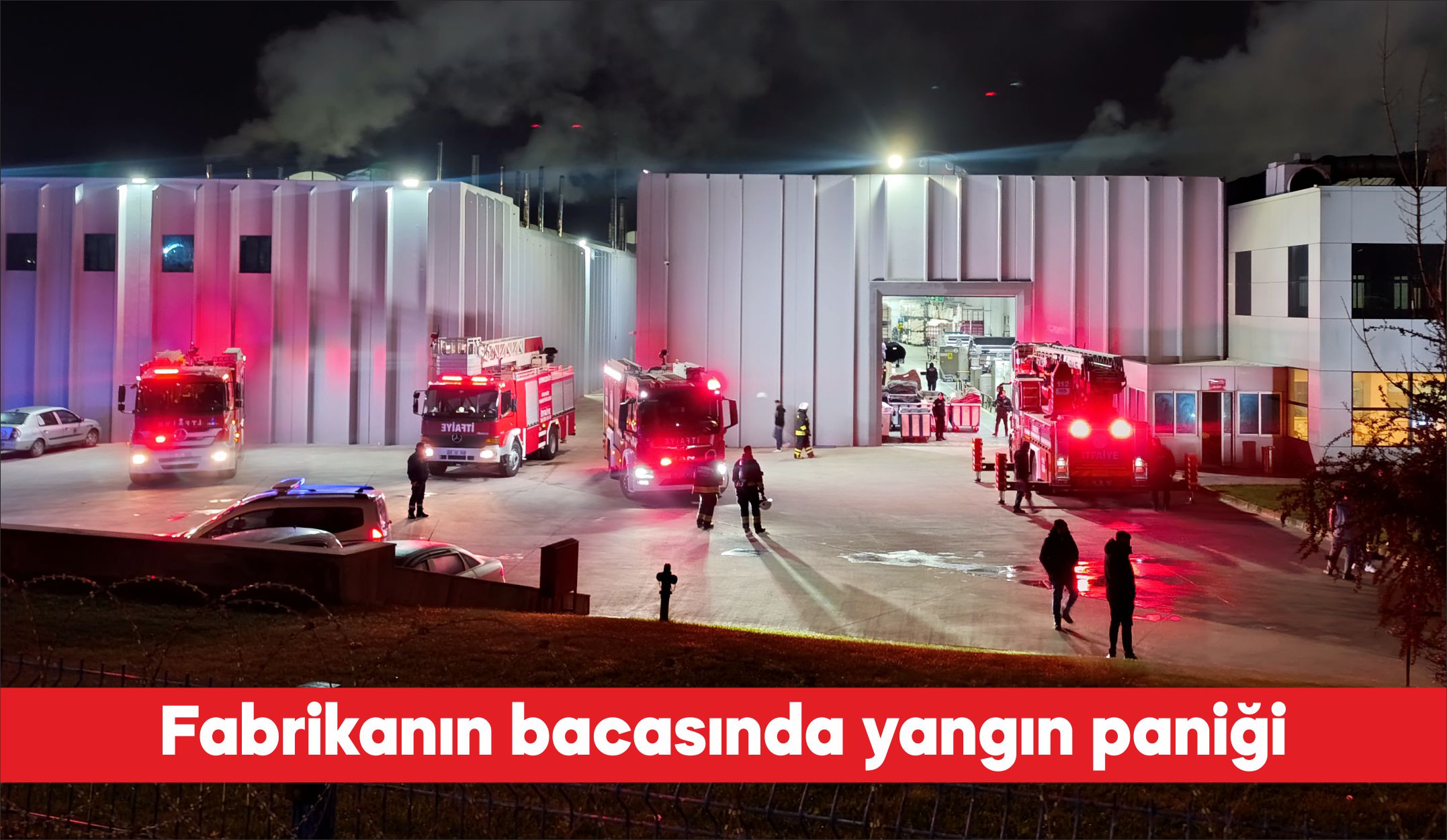 Tekirdağ’ın Çerkezköy ilçesinde bir fabrikanın bacasında çıkan yangın itfaiye ekiplerince