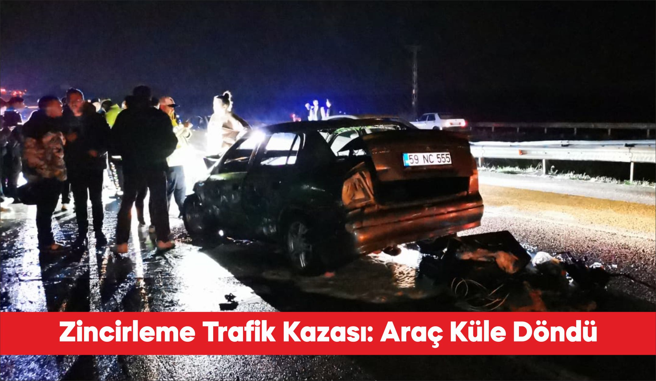 Kırklareli’nin Lüleburgaz ilçesinde 4 otomobilin karıştığı zincirleme trafik kazasında 2