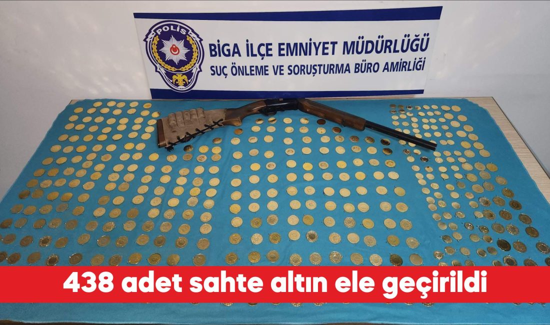 Çanakkale’nin Biga ilçesinde bir kuyumcuya sahte altın satmaya çalıştığı iddia