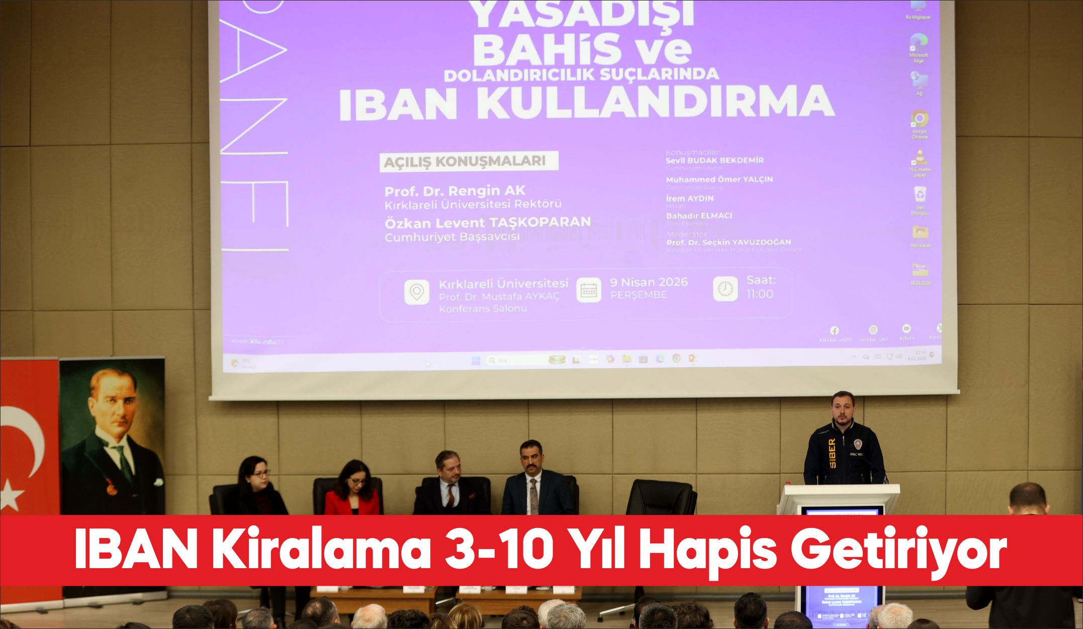 Kırklareli’nde “Yasadışı Bahis ve Dolandırıcılık Suçlarında IBAN Kullandırma” konulu konferans