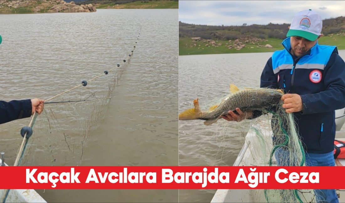 Kırklareli’nde kaçak avcılıkla mücadele kapsamında baraj gölüne serilen 650 metre